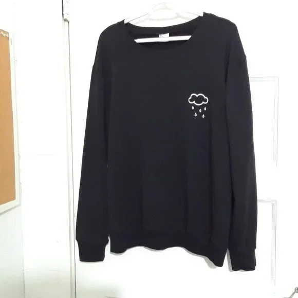 Rain Cloud Print Sweatshirt Black - Picture 2 of 5